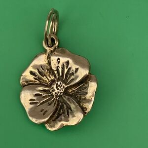 .925 Pansy Flower Sterling Silver Jewelry Charm #garden